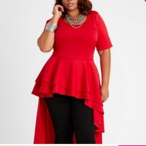 Hi-Low Peplum Blouse